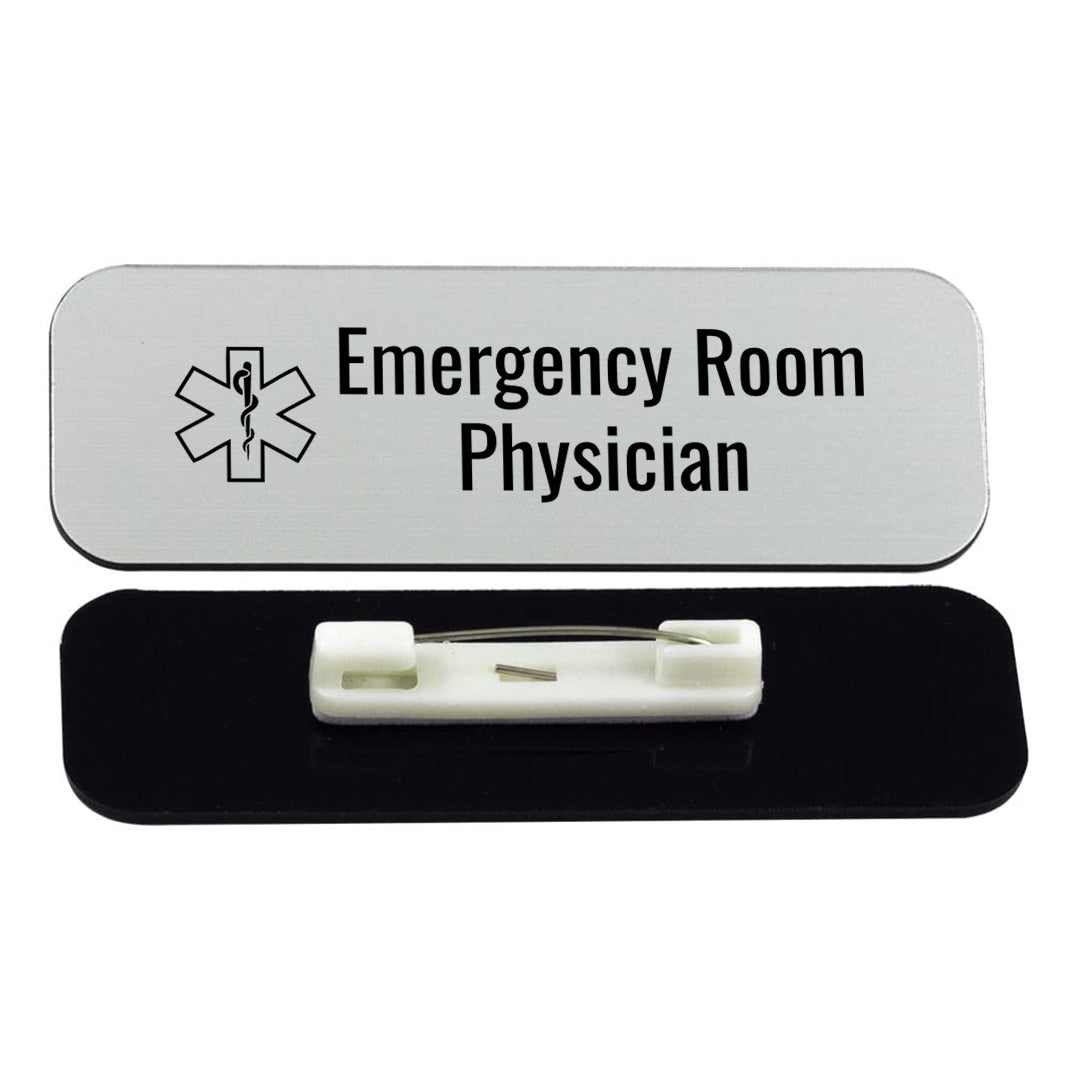 Emergency Room Physician 1 x 3" Rounded Corner Name Badge | Medical Specialism Badges