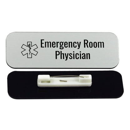 Emergency Room Physician 1 x 3" Rounded Corner Name Badge | Medical Specialism Badges