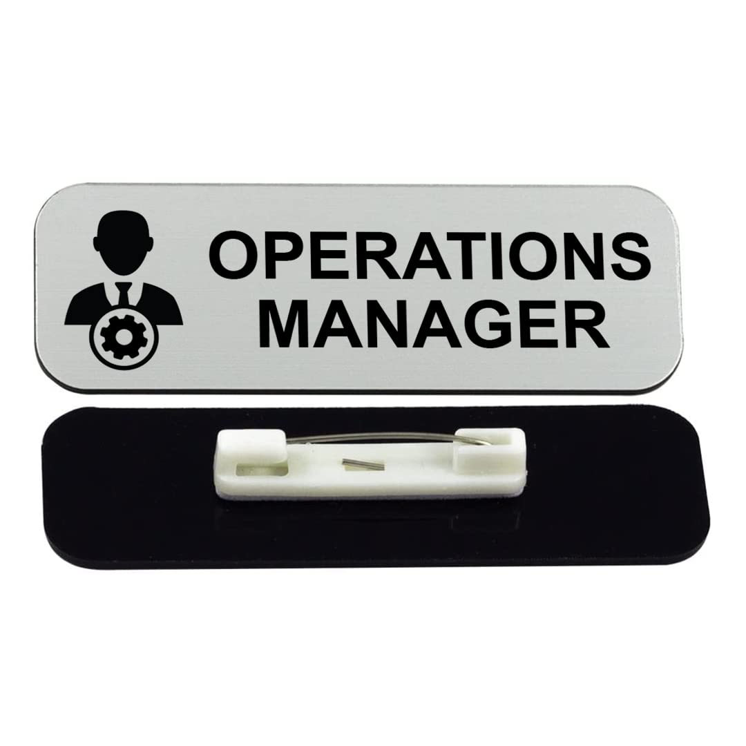 Signs ByLITA Operations Manager 1 x 3" Name Tag/Badge, (3 Pack)