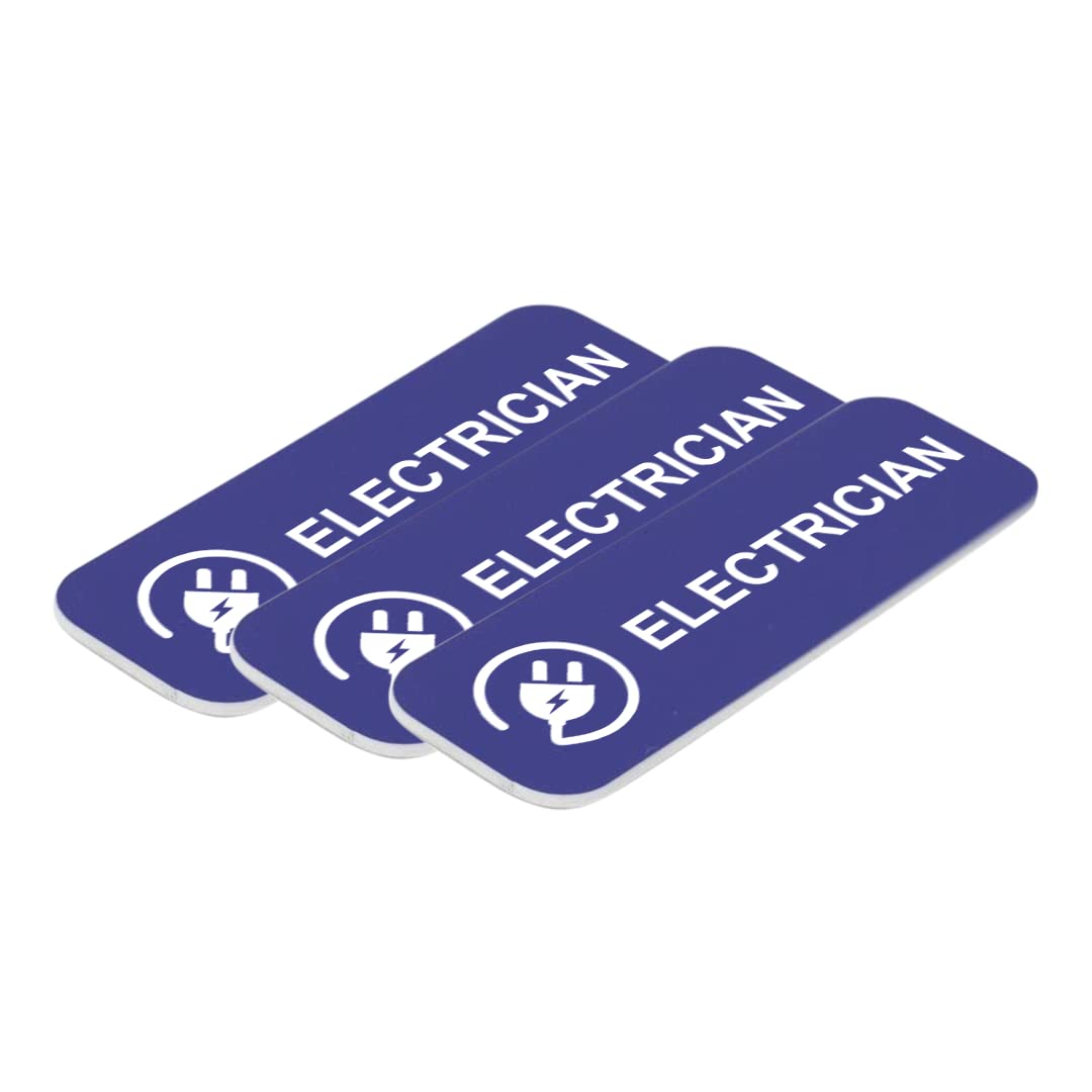 Electrician 1" x 3" Name Tag/Badge, (3 Pack)