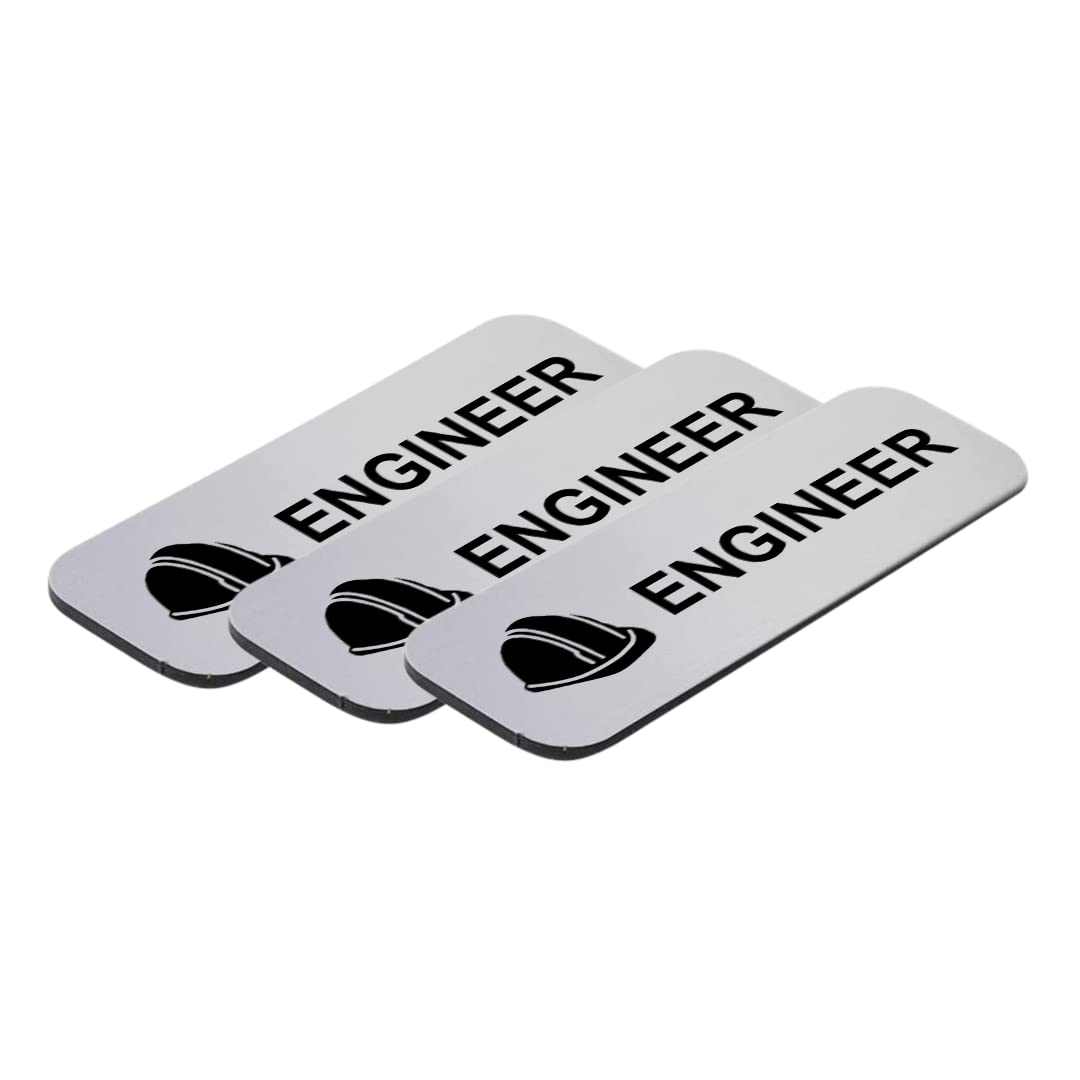 Engineer 1 x 3" Name Tag/Badge, (3 Pack)
