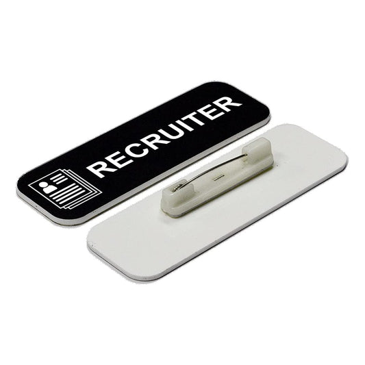 Recruiter 1 x 3" Name Tag/Badge, (3 Pack)