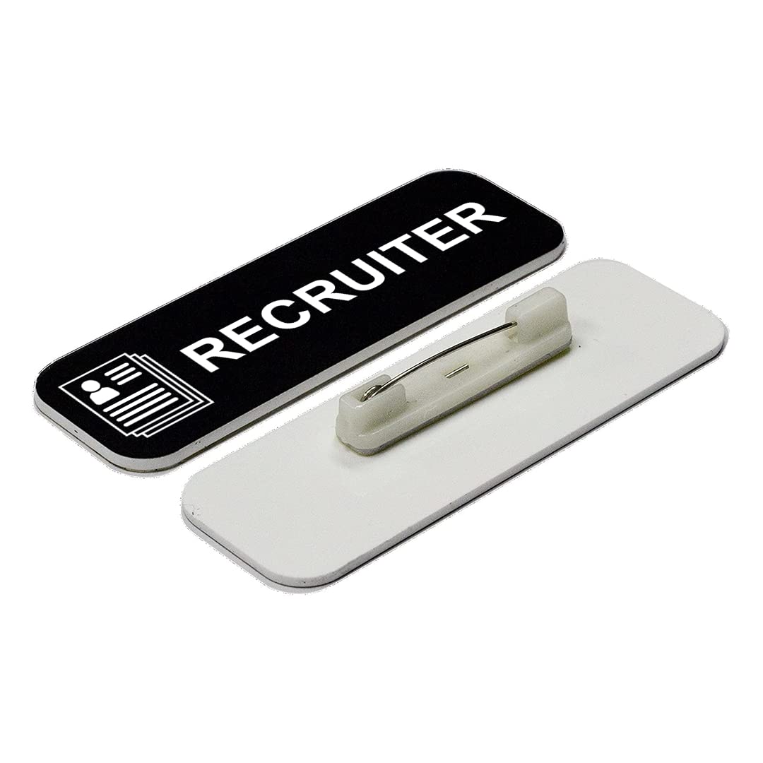 Recruiter 1 x 3" Name Tag/Badge, (3 Pack)