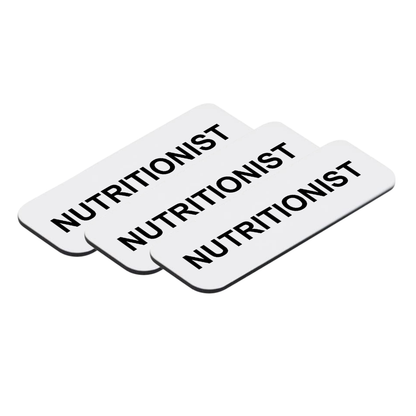 Nutritionist 1 x 3" Name Tag/Badge, (3 Pack)