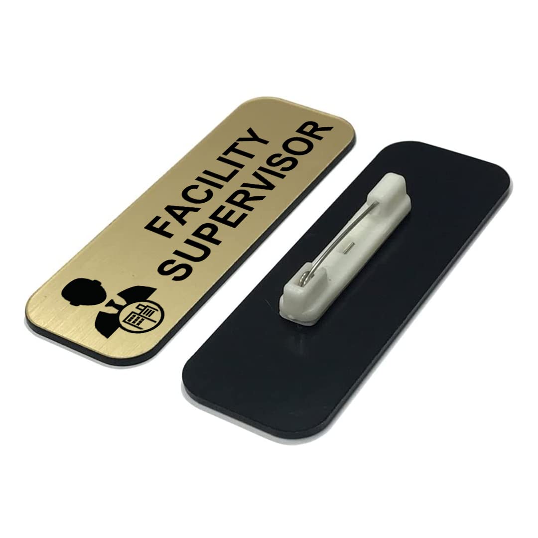 Signs ByLITA Facility Supervisor 1 x 3" Name Tag/Badge, (3 Pack)