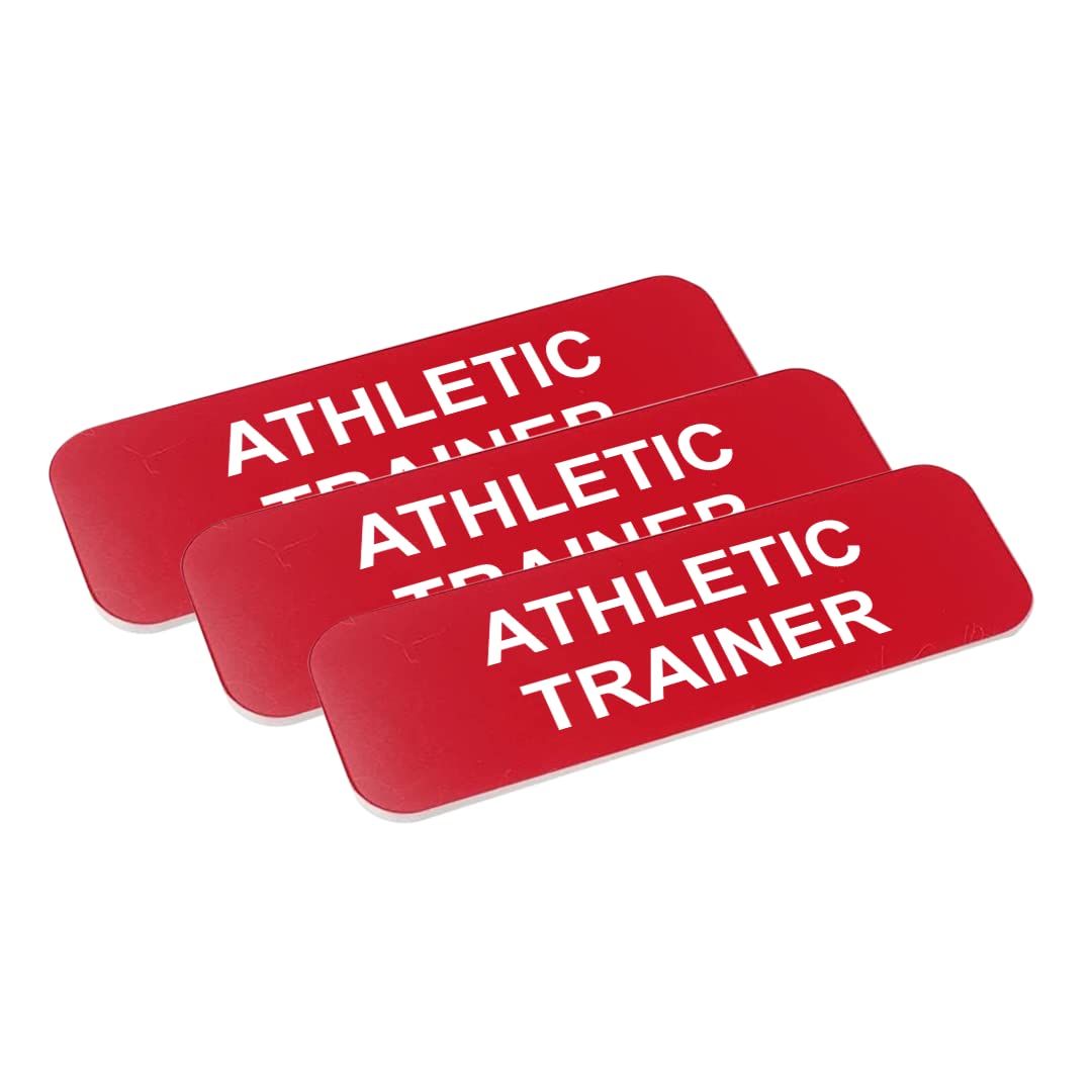 Athletic trainer 1 x 3" Name Tag/Badge, (3 Pack)