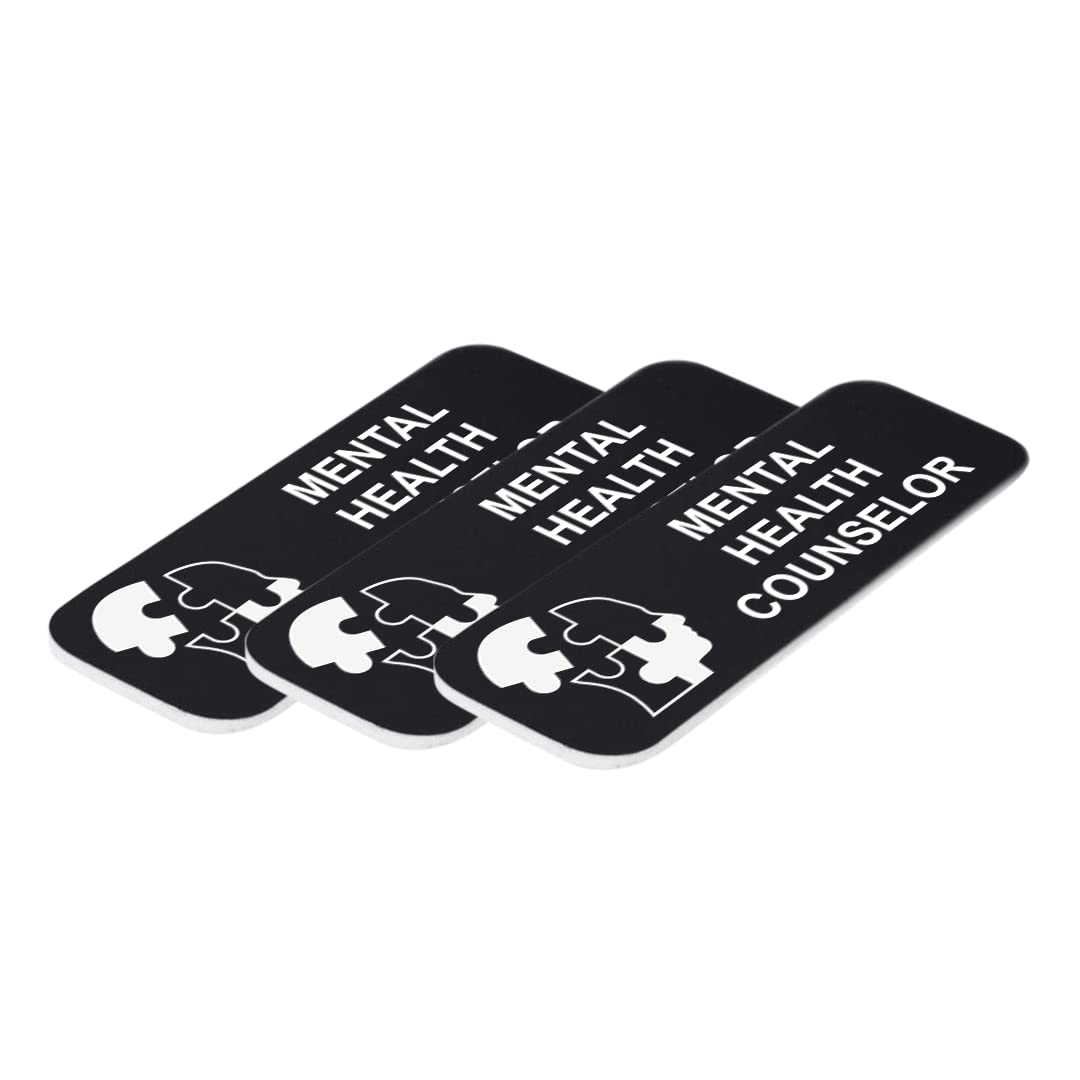Mental Health Counselor 1" x 3" Name Tag/Badge, (3 Pack)