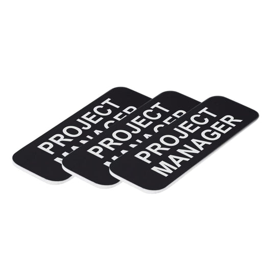 Project Manager 1 x 3" Name Tag/Badge, (3 Pack)