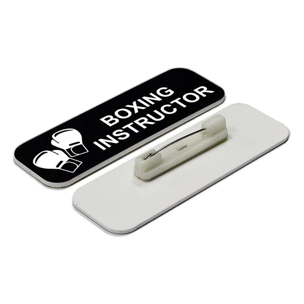 Boxing Instructor 1 x 3" Name Tag/Badge, (3 Pack)
