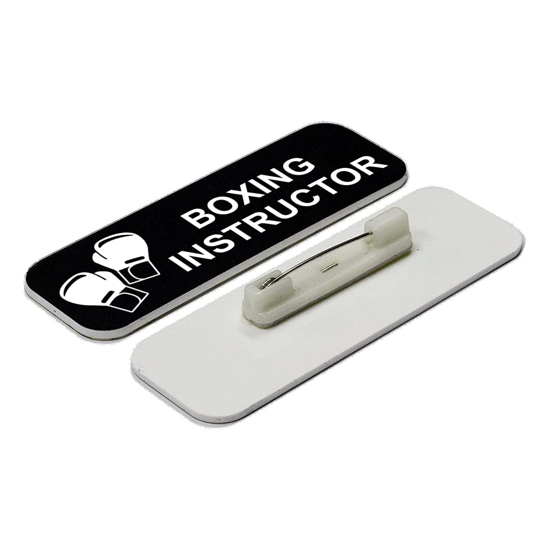 Boxing Instructor 1 x 3" Name Tag/Badge, (3 Pack)