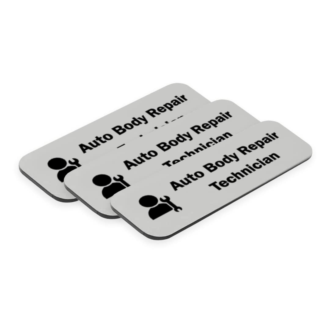 Signs ByLITA Auto Body Repair Technician Graphic Car Service 1 x 3" Name Tag/Badge, (3 Pack)
