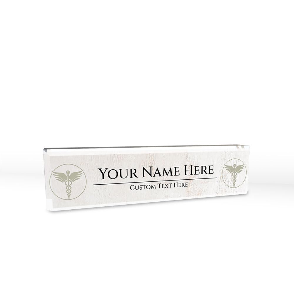 Signs ByLITA Medical Symbol Collection Custom 2 x 10" Personalized Acrylic Desk Signs
