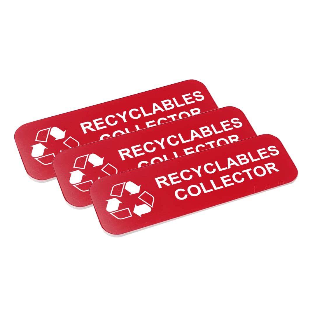 Recyclables Collector 1" x 3" Name Tag/Badge, (3 Pack)