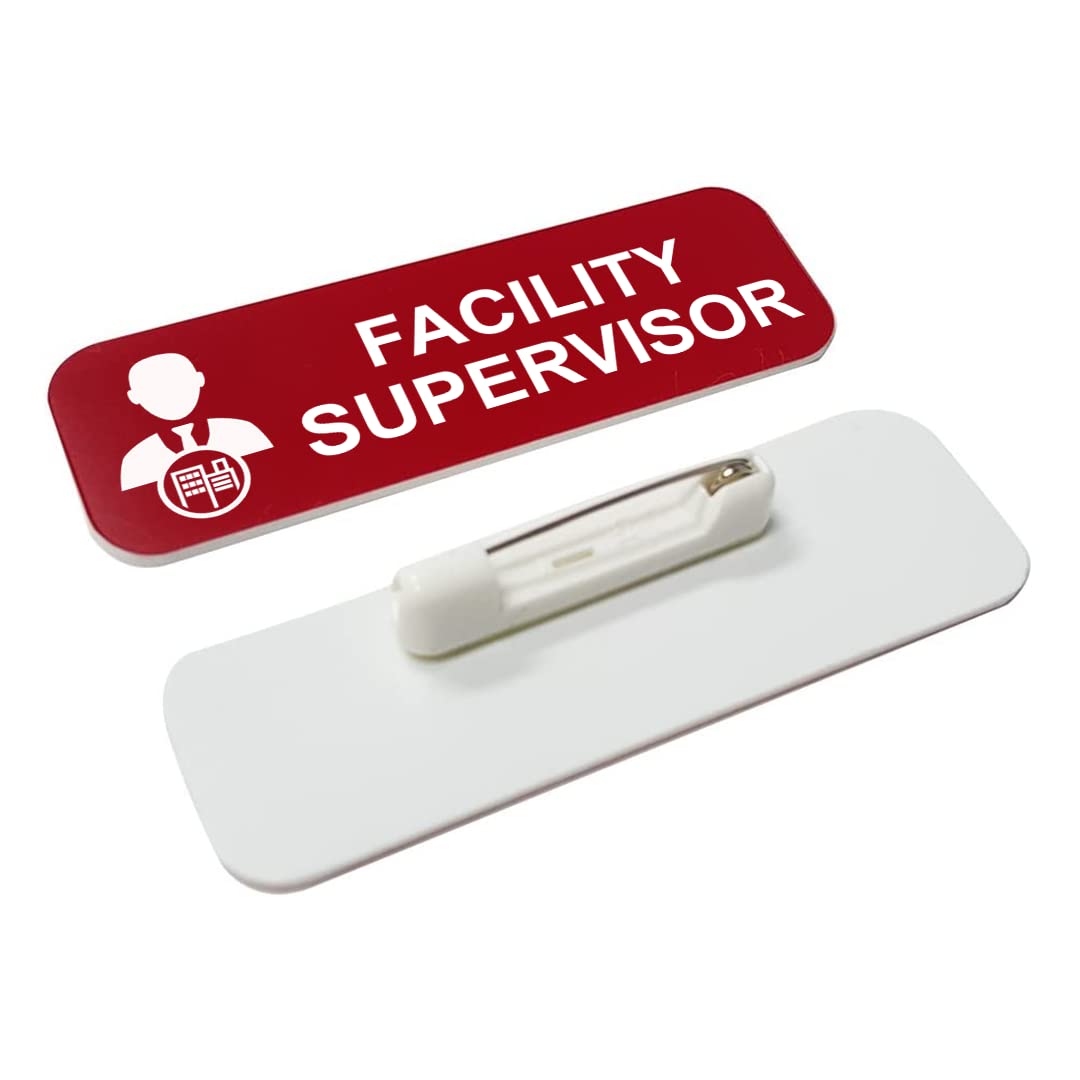 Signs ByLITA Facility Supervisor 1 x 3" Name Tag/Badge, (3 Pack)
