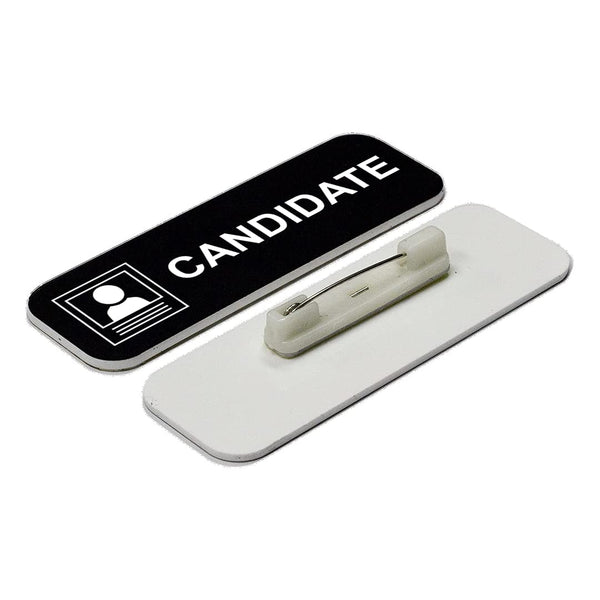 Candidate 1 x 3" Name Tag/Badge, (3 Pack)