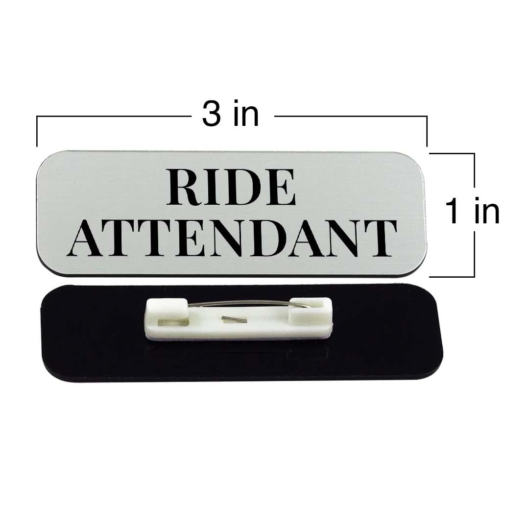 Ride Attendant 1 x 3" Rounded Corner Name Badge | Stock Name Badges