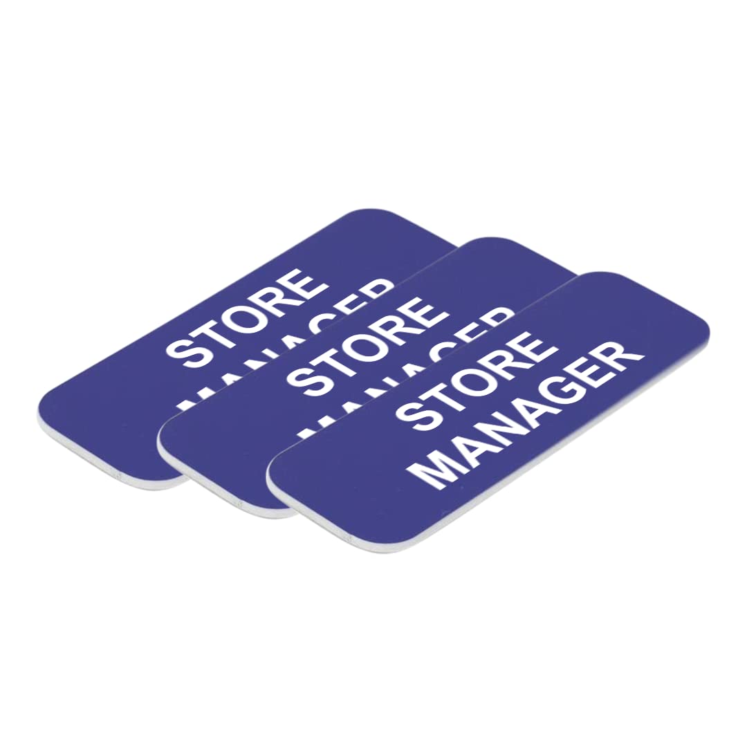 Store Manager 1 x 3" Name Tag/Badge, (3 Pack)