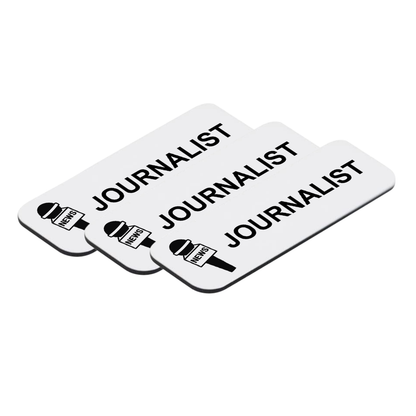 Journalist 1 x 3" Name Tag/Badge, (3 Pack)