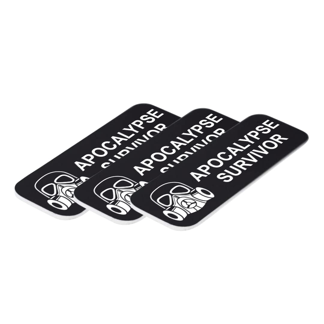 Signs ByLITA Apocalypse Survivor 1 x 3" Name Tag/Badge, (3 Pack)