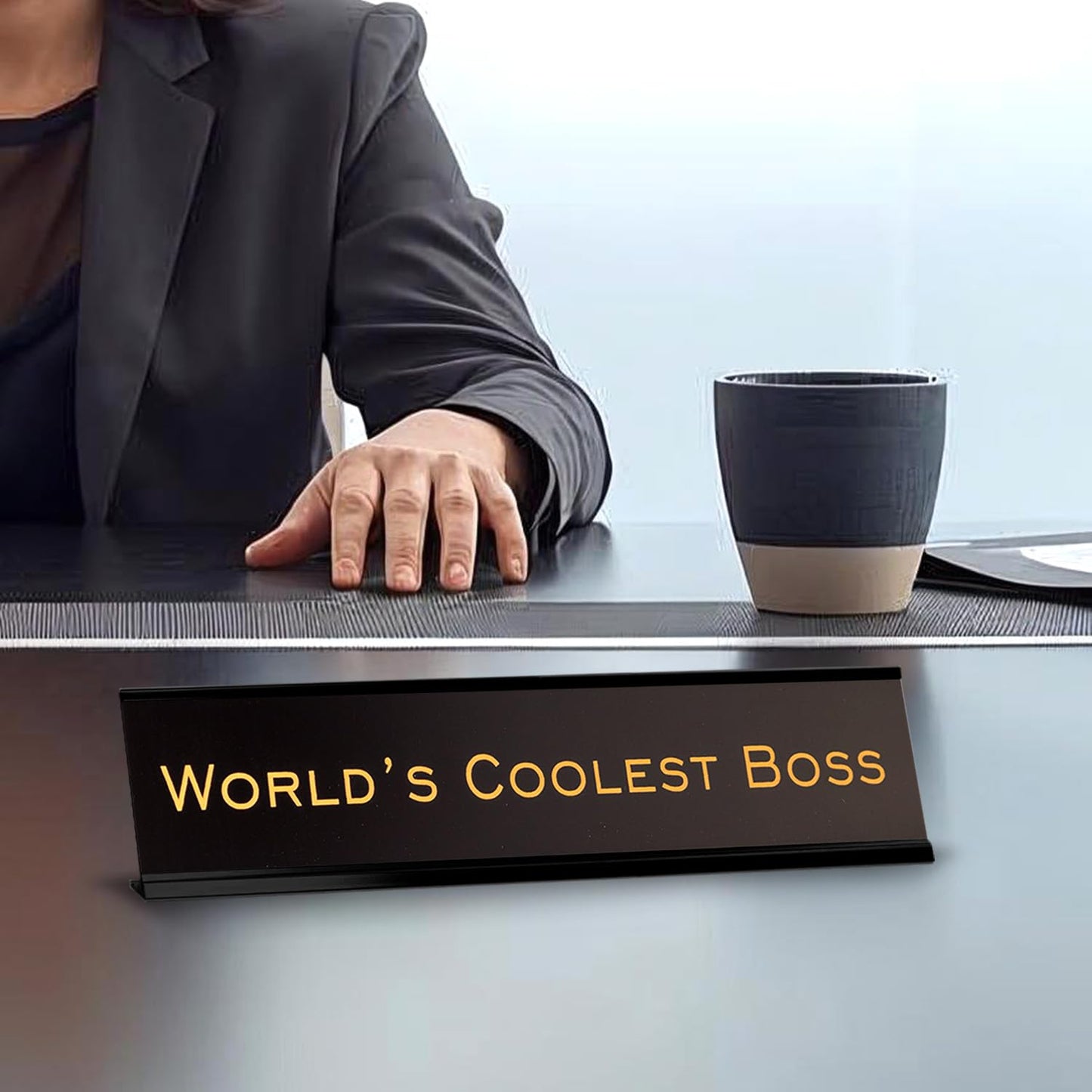 World's Coolest Boss 2"x10" Novelty Nameplate Desk Sign