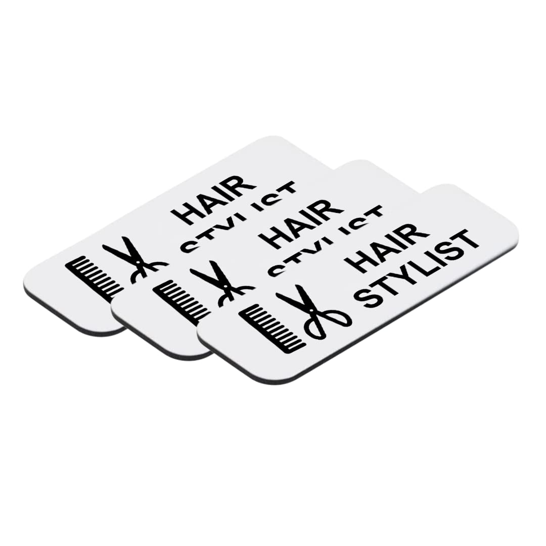 Hair Stylist 1 x 3" Name Tag/Badge, (3 Pack)