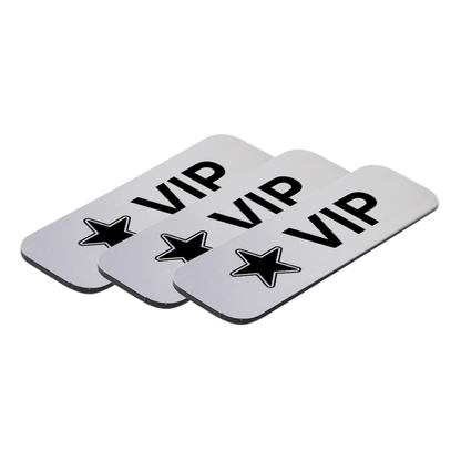 VIP (Star) 1 x 3" Name Tag/Badge, (3 Pack)