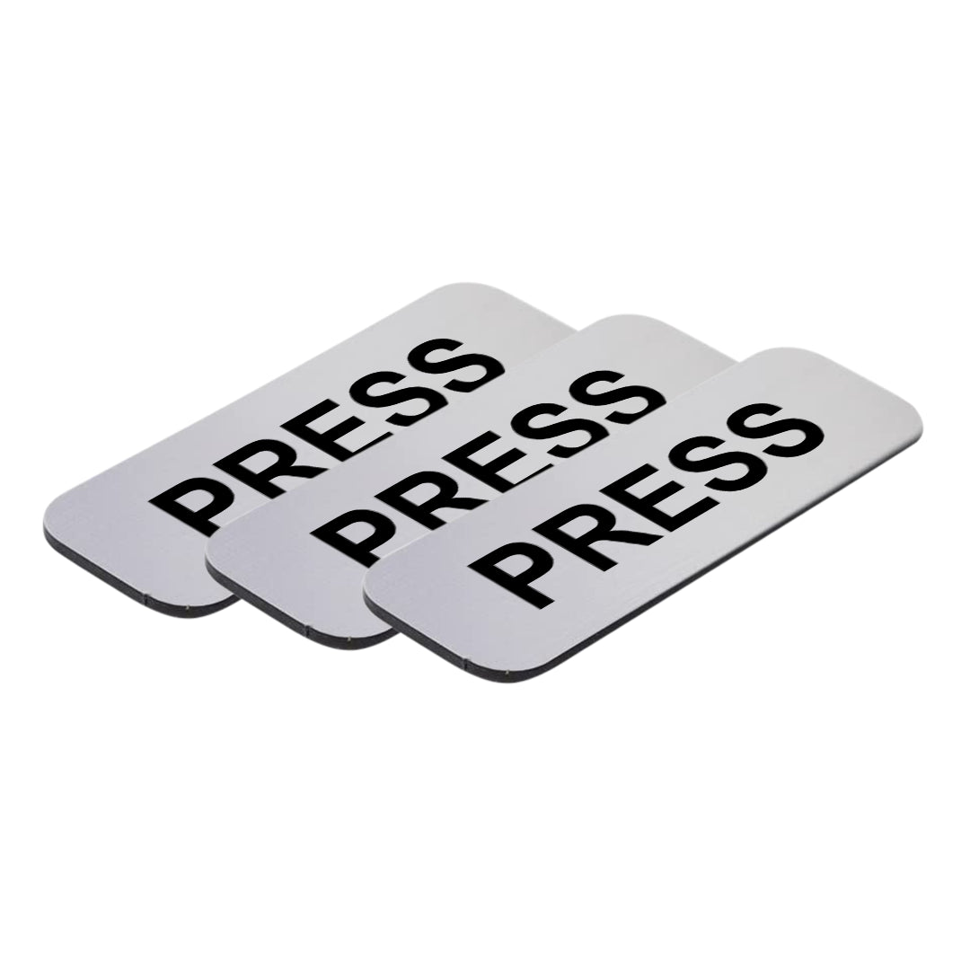 Press 1 x 3" Name Tag/Badge, (3 Pack)