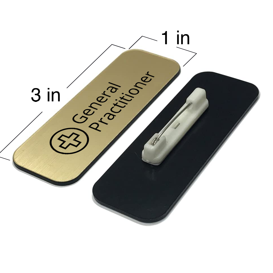 General Practitioner 1 x 3" Rounded Corner Name Badge | Medical Specialism Badges