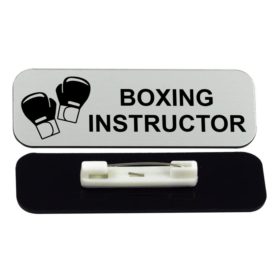 Boxing Instructor 1 x 3" Name Tag/Badge, (3 Pack)