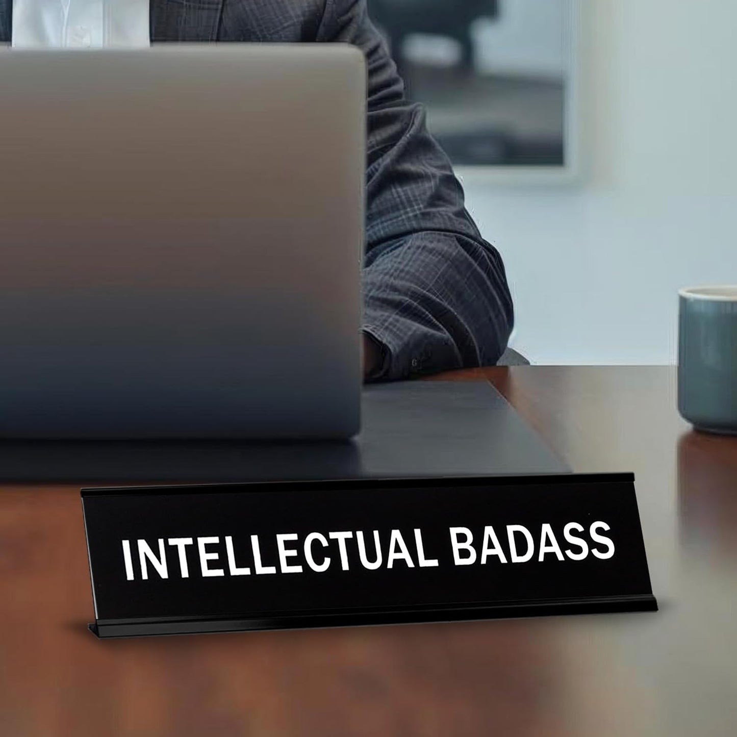 Intellectual Badass 2"x10" Novelty Nameplate Desk Sign