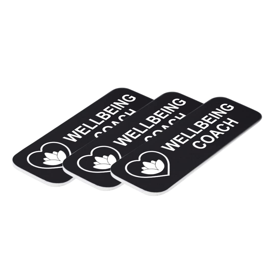 Wellbeing Coach 1 x 3" Name Tag/Badge, (3 Pack)