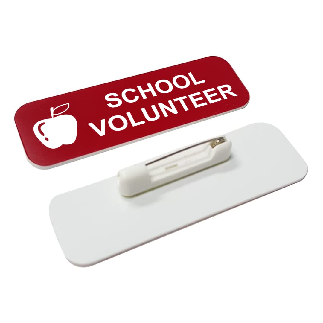 School Volunteer 1 x 3" Name Tag/Badge, (3 Pack)