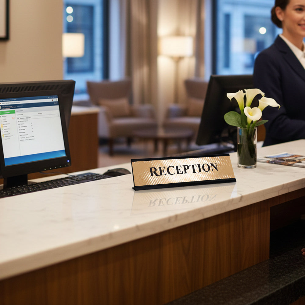 Reception, Designer Series Desk Sign, Novelty Nameplate (2 x 8")
