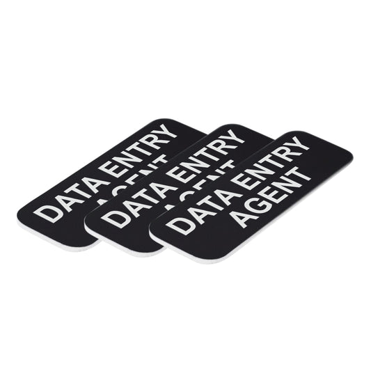 Data Entry Agent 1 x 3" Name Tag/Badge, (3 Pack)