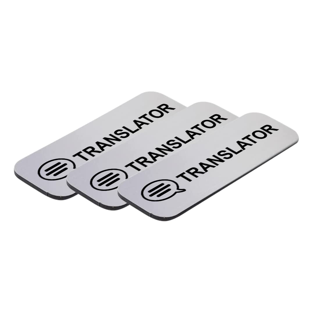 Translator 1 x 3" Name Tag/Badge, (3 Pack)