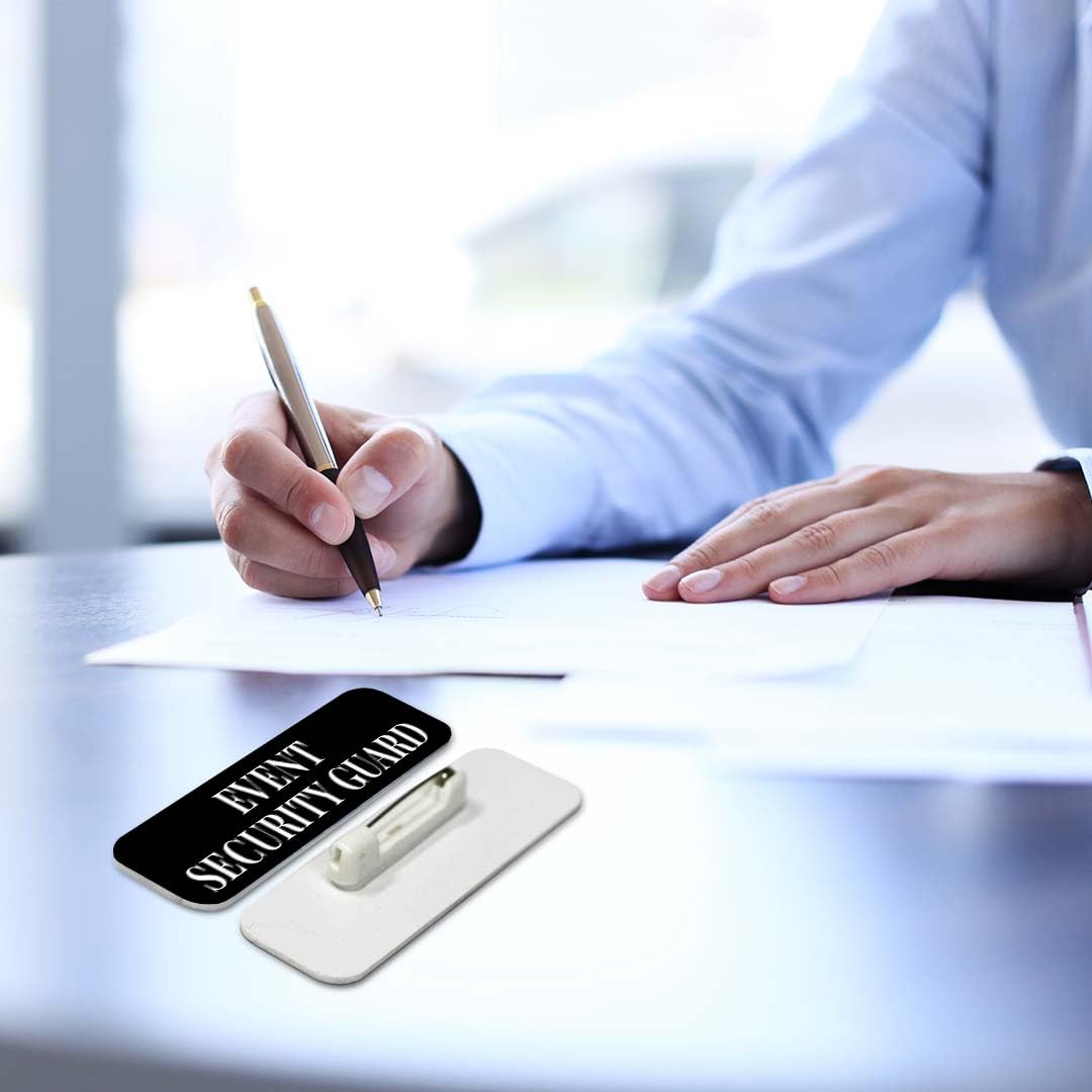 Event Security Guard 1 x 3" Rounded Corner Name Badge | Stock Name Badges