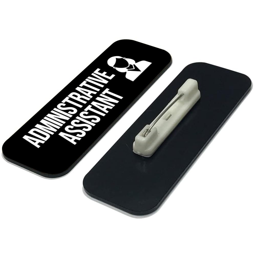 Administrative Assistant 1 x 3" Rounded Corner Name Badge | Medical Facilities