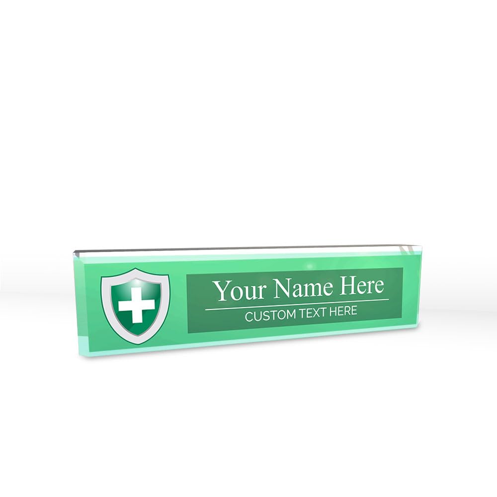 Signs ByLITA Medical Symbol Collection Custom 2 x 10" Personalized Acrylic Desk Signs