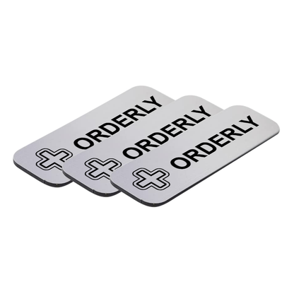 Orderly 1 x 3" Name Tag/Badge, (3 Pack)