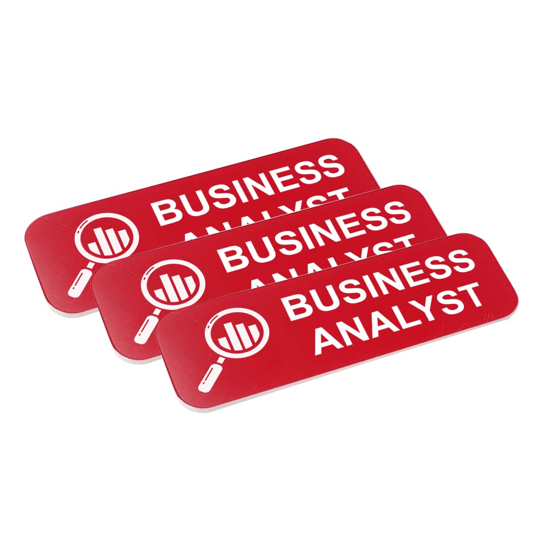 Business Analyst 1" x 3" Name Tag, Stock Badges, (3 Pack)