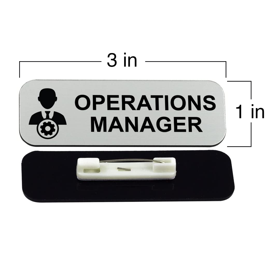 Signs ByLITA Operations Manager 1 x 3" Name Tag/Badge, (3 Pack)