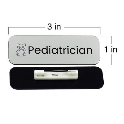 Pediatrician 1 x 3" Rounded Corner Name Badge | Medical Specialism Badges