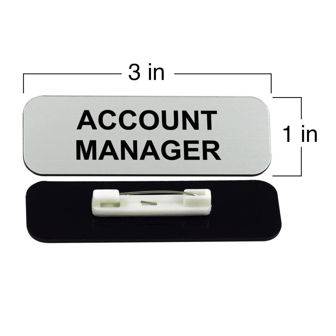 Account Manager 1 x 3" Name Tag/Badge, (3 Pack)