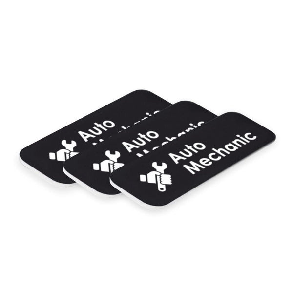 Signs ByLITA Auto Mechanic Graphic Car Service 1x3” Name Tag/Badge (3 Pack)