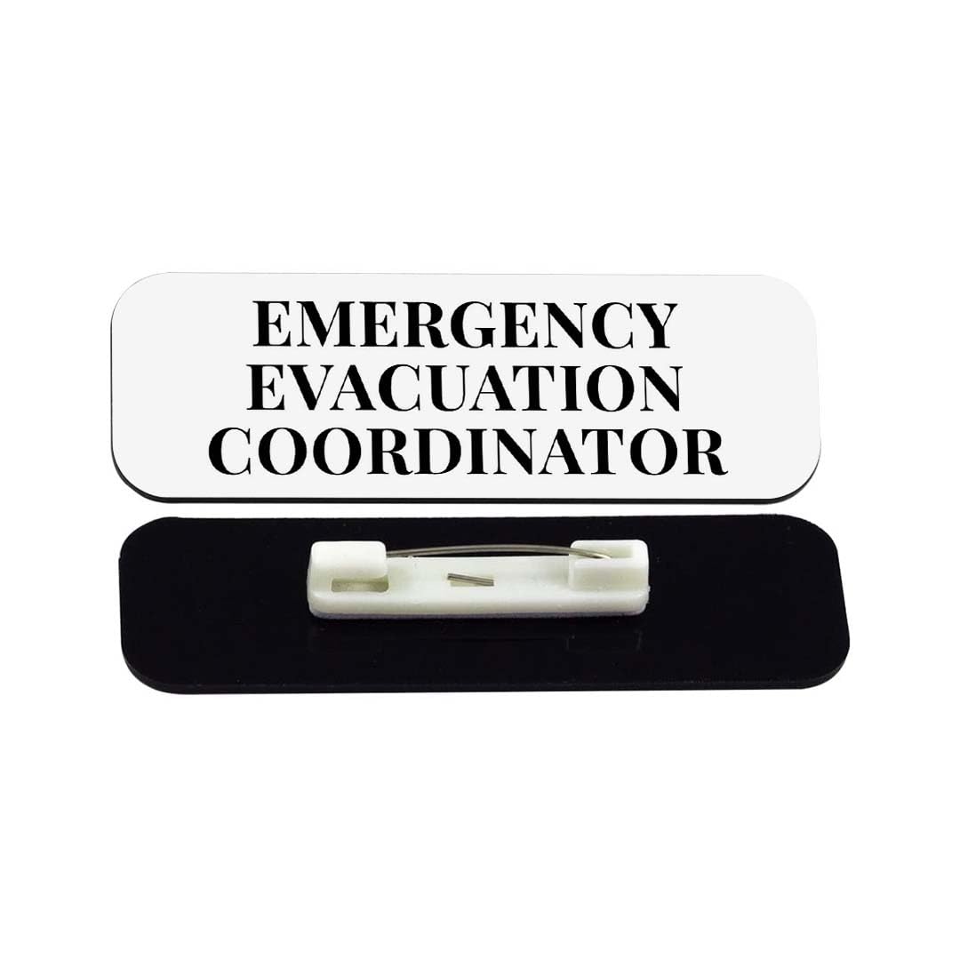 Emergency Evacuation Coordinator 1 x 3" Rounded Corner Name Badge | Stock Name Badges