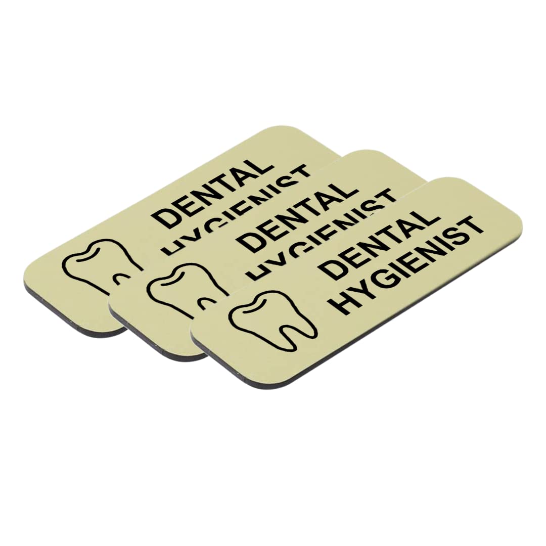 Dental Hygienist 1 x 3" Name Tag/Badge, (3 Pack)