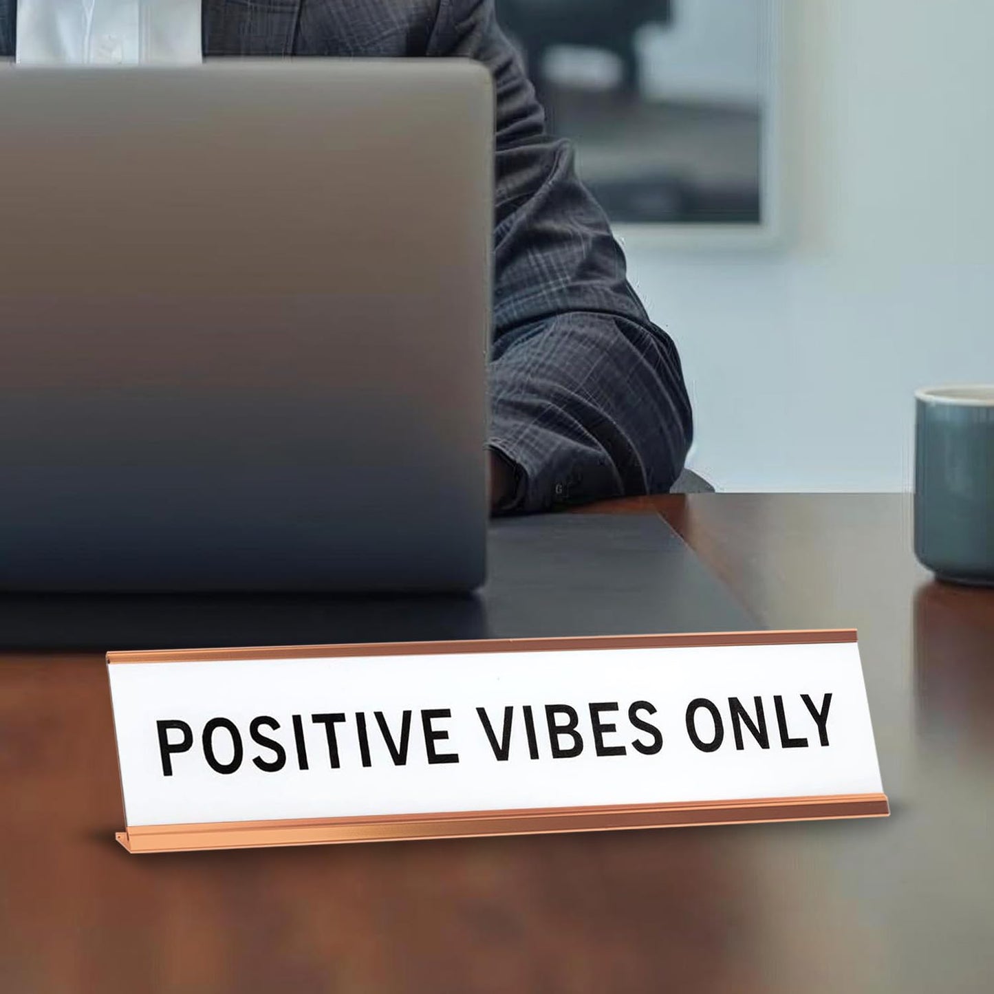 Positive Vibes Only 2"x10" Novelty Nameplate Desk Sign