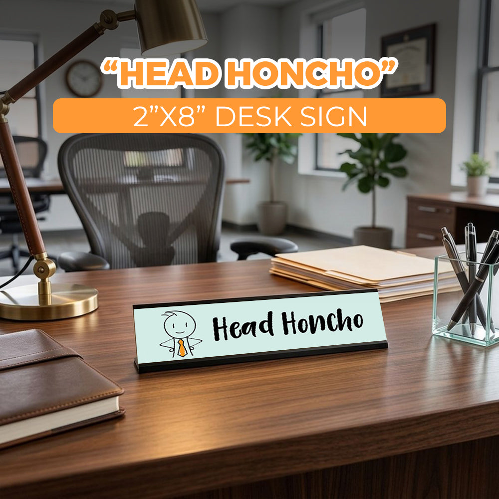 Head Honcho, Stick People Desk Sign, Novelty Nameplate (2 x 8")