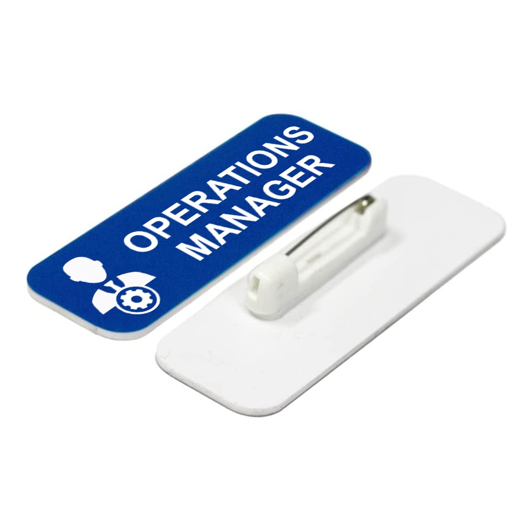 Signs ByLITA Operations Manager 1 x 3" Name Tag/Badge, (3 Pack)