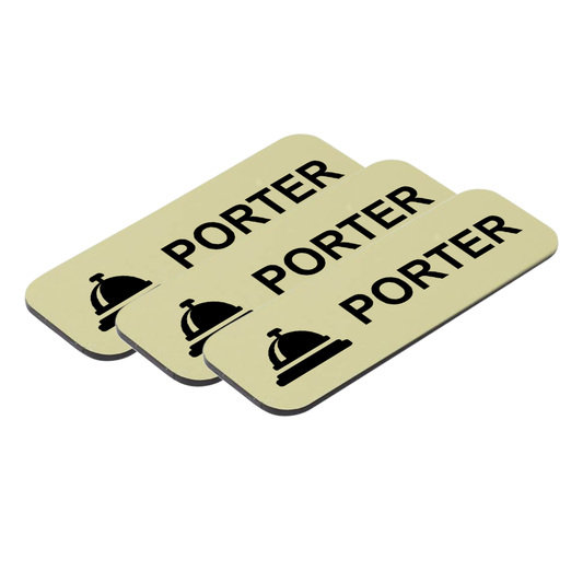 Porter 1 x 3" Name Tag/Badge, (3 Pack)